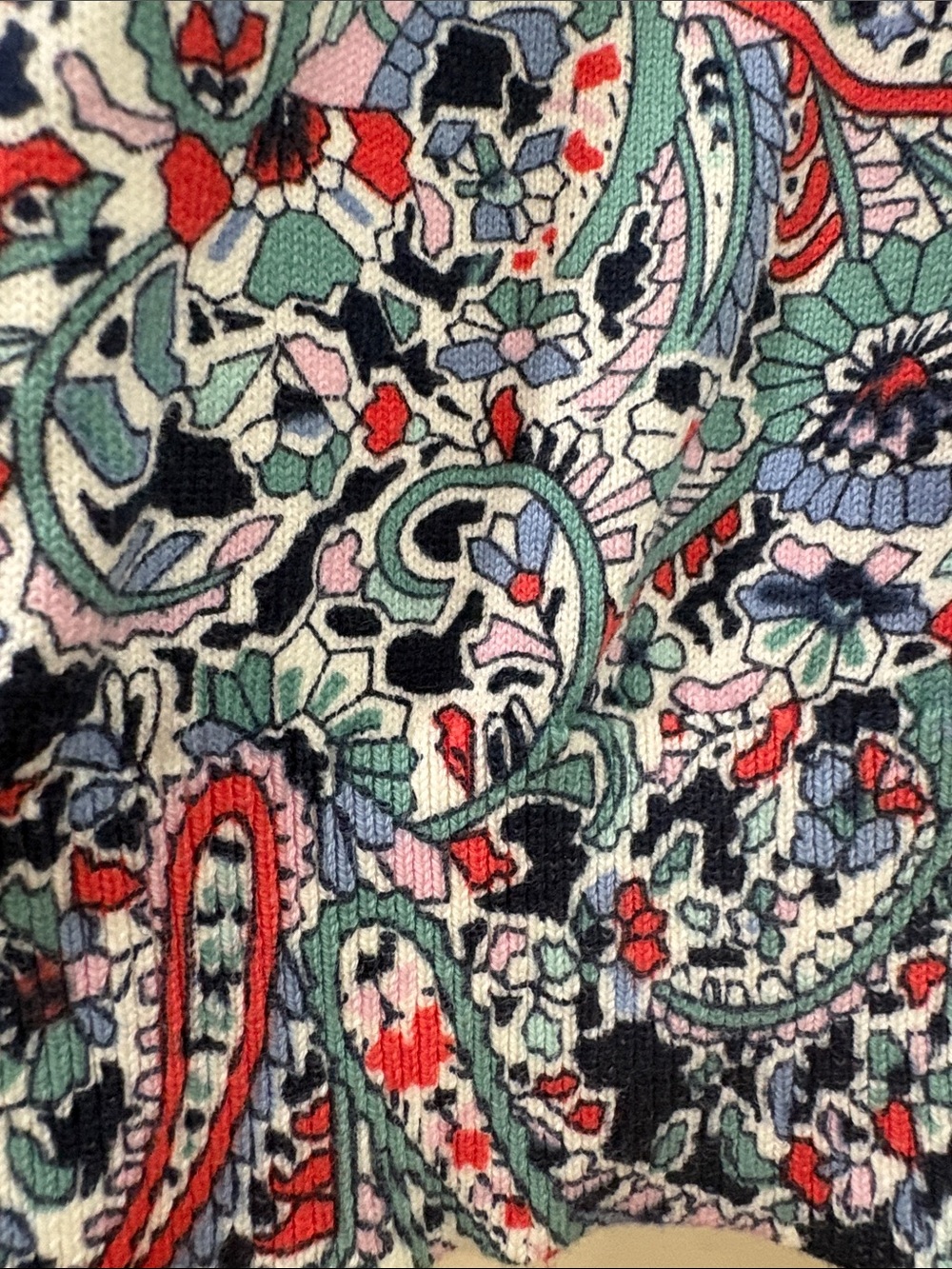 Talbots Cotton Paisley Cardigan, Size L, NWT - Picture 5 of 11